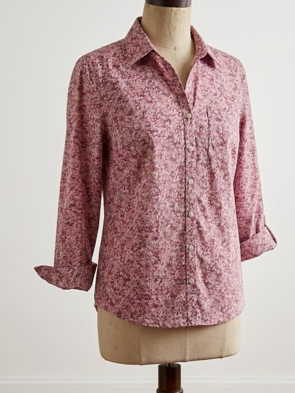 Women's Dusty Pink Floral Button-Down Shirt